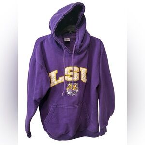 Men’s vintage LSU hoodie in purple, gold & white. EUC Size large